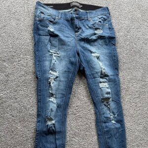 Torrid Bombshell Skinny Distressed Blue Women's Jeans Size 16